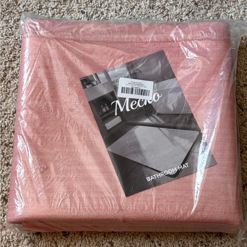 Mecko Blush Pink Bathroom Mat quick dry